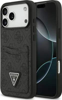 Produktbild von GUESS case passend für IPHONE 17 Pro Max GUHCP17XP4TPK (4G Double Card Triangle) black