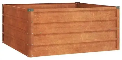 Produktbild von Hochbeet Garten - Quadratischer Pflanzkasten - 100x100x45 cm - Cortenstahl - Wetterfest - Rostbraun