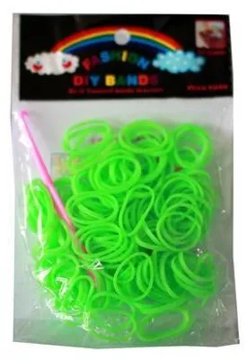 Produktbild von 200 neongrüne Loom Gummibänder