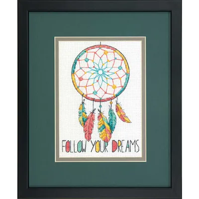 Imagen del producto de Kit de bordado "Atrapasueños", con esquema de puntos, dimensiones: 12,7 x 17,7 cm