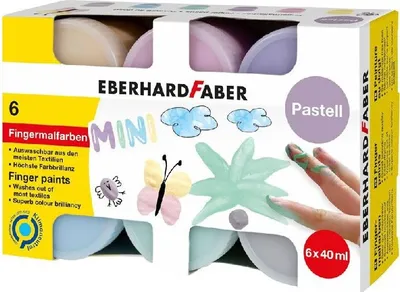 Immagine prodotto di EBERHARD FABER 578604 6 EBERHARD FABER EFA Color Pastell Fingerfarben farbsortiert 6x 40,0 ml
