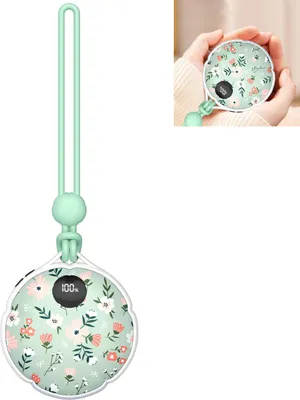 Produktbild von Handwärmer, Taschenwärmer, wiederaufladbarer Handwärmer mit LED-Licht,3-stufig einstellbare Temperatur, mit Silikon-Handschlaufe,4000 mAh,ideal für unterwegs,Erwärmung in 1 Sekunde
