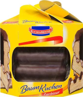 Produktbild von KuchenMeister Baumkuchen mit Zartbitterschokolade und Marzipan 300g