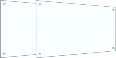 Produktbild von vidaXL Küchenrückwand 2 pcs Transparent 90 x 50 cm Gehärtetes Glas