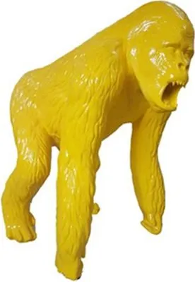 Zdjęcie produktu dla Abstrakcyjna Żółta Figura Goryla Rzeźba Dekoracja Ogrodu 130cm Statuetki