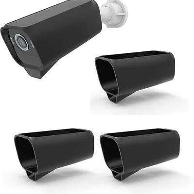 Image de Housses en silicone - Lot de 3 - Pour caméras Eufy S3 Pro - Imperméables - Housses en silicone imperméables - Caméras de surveillance - Imperméables et résistantes aux UV - Utilisation à l'intérieur et à l'extérieur - Noir