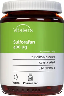 Zdjęcie produktu dla Sulforafan Vitaler 400 g  120 tabletek, wegaski, suplementacja na 4 miesice, bez konserwantw, czysty skad