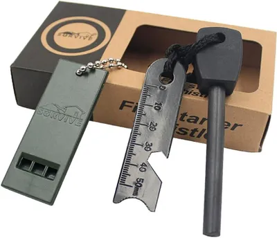Produktbild von Feuerstahl 7 in 1, Holzgriff, für Outdoor und Camping