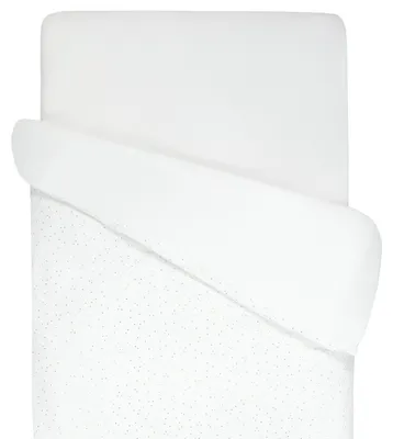 Productafbeelding van Bettlaken Jeanne - 100x140 cm - Wit met stippen of | van SEVIRA KIDS