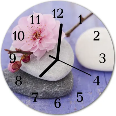 Produktbild von Glasuhr Wanduhr Küchenuhr Echt-Glas 30fi cm Steine weiß