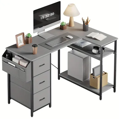 Productafbeelding van Bureau - Bureautafel - Computertafel - Hoekbureau - Kantoorbureau - L-vormig - 140 cm Breed