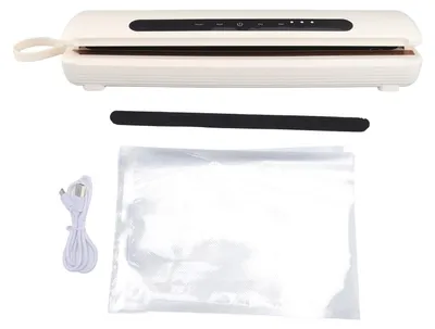 Vakuumiermaschine, 1500 mAh, 38 cm, weiß, kompakt