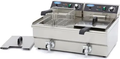 Produktbild von Elektro Fritteuse 2x 10L mit Ablasshahn