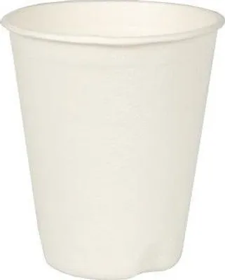 Produktbild von 640 tradingbay24 Trinkbecher, Zuckerrohr 0,2 l Ø 8 cm, 9,1 cm weiss für Heißgetränke tbU90366