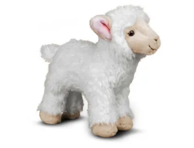 Produktbild von Animigos Lamm Kuscheltier, extra weich & flauschig, realistisches Design, ca. 27x10x25,5cm