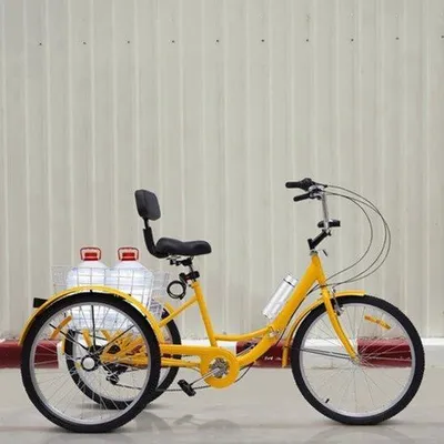 Obrázok produktu pre Trojkolesový bicykel so 7 prevodmi a oceľovým rámom, farba zelená