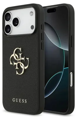 Image de Étui Guess Grained Big 4G & Classic Logo pour iPhone 17 Pro Max - noir