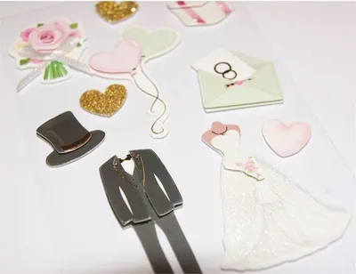 Produktbild von Aufkleber mit Gold- und Glitterprägung - Perfekte Hochzeit!