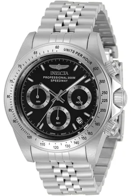 Obrázek produktu pro Invicta Speedway 30989 Pánské Hodinky - Quartz Hnutí - Nerezová Ocel s Černým Ciferníkem - 39 mm
