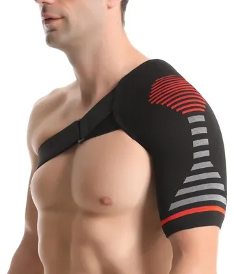 Produktbild von Schulterbandage verstellbar L/XL, rot, für Verletzungen