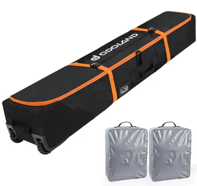 Productafbeelding van Skitas op wielen - Gewatteerd - Waterdicht 900d Oxford - 190 cm - Zwart
