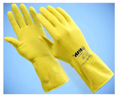 Produktbild von Haushalts-Handschuhe aus Latex, wiederverwendbar, mit Baumwollfutter (M)