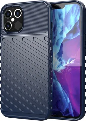 Produktbild von Mobigear Groove iPhone 12 Pro Max Hülle Flexibles TPU Backcover - Blau