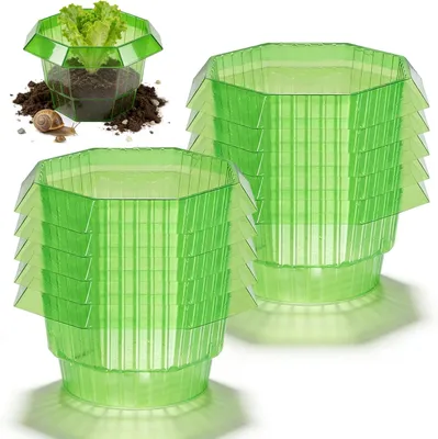 Produktbild von Schneckenkragen 23 cm, 10 Stück, grün, Kunststoff, für Garten