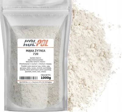 Zdjęcie produktu dla MĄKA ŻYTNIA CHLEBOWA TYP 720 1kg Do wypieku chleba naturalna jakość Kol-Pol