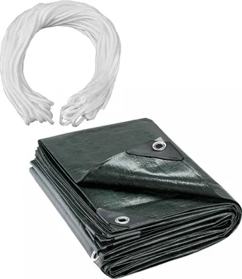 Immagine prodotto di Set / Telo in PE 280 g/m² 1,5x6 verde con corda + 1 corda intrecciata bianca