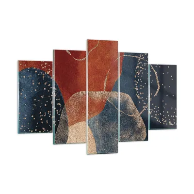 Produktbild von Bilder auf glas - 5 Teile - Die Farben Formen Geometrie - 150x100cm - Glasbilder - Wandbilder - Bilder - Wanddekoration aus Glas - Glas Bilder - Wandbild auf Glas - GEA150x100-5098