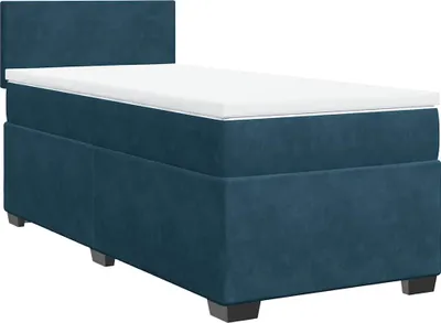 Immagine prodotto di vidaXL Letto a molle con materasso blu scuro 90x190 cm in velluto