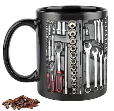 Image de Tasse à café, boîte à outils mécanique, 350 ml, en céramique, avec anse