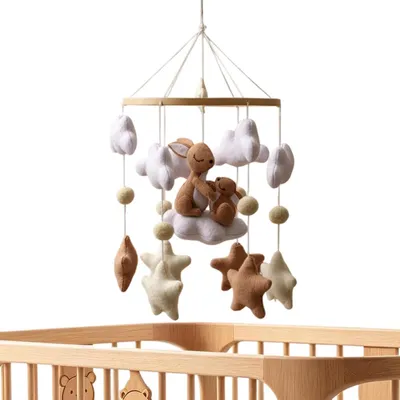Productafbeelding van Babymobiel voor de babykamer met pluche wolk en ster