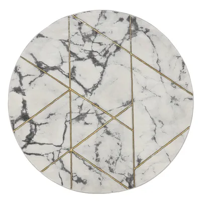 Produktbild von Wohnzimmer-Teppiche Grau Gold Weich Marmor Optik Kurzflor mit vers. Designs Grösse 200 cm Rund