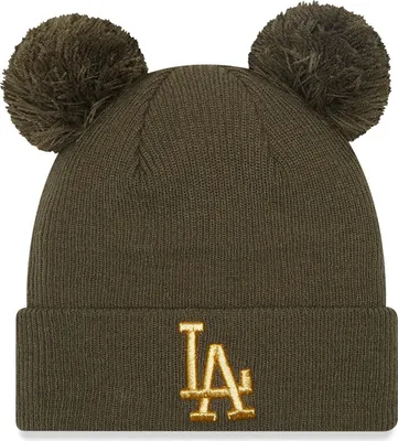 Produktbild von New Era Damen Double Bobble Wintermütze LA Dodgers oliv