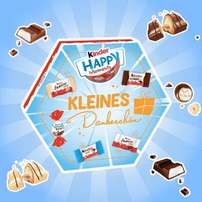 Produktbild von Kinder Happy Moments Mini Mix 161 g – Mini-Schokoladenmischung mit Kinder Schokolade, Country, Schoko-Bons & Bueno