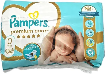 Produktbild von Pampers Windeln Größe 0 (<3 kg), Premium Care Windeln, 30 Stück