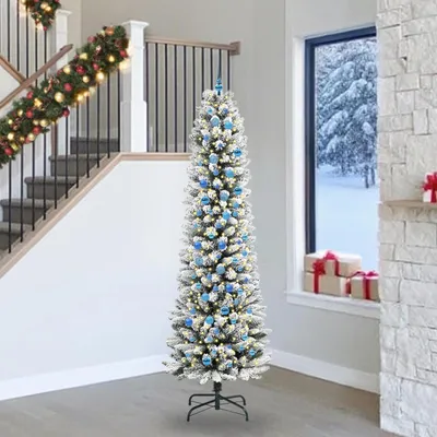 Image de vidaXL Sapin de Noël artificiel avec 300 LED avec support blanc 240 cm