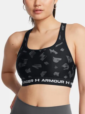 Produktbild von Under Armour Damen Crossback Mid Print BH - Schwarz 1361042-009__XS