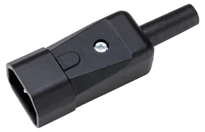 Produktbild von BACHMANN Kaltgerätestecker IEC320 C14 10A/250VAC, Schraubanschluß, schwarz