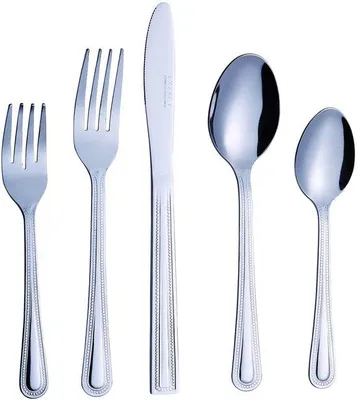 Produktbild von Besteckset aus Edelstahl, 20-teilig, Tafelbesteck, Gabeln x 4, Löffel x 4, Essbesteck, für tägliches Gebrauch, robust, langlebig (WF806-20)