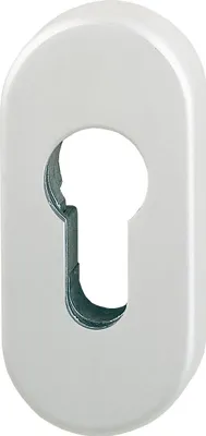 Produktbild von Schutzrosetten PZ oval außen, 33 x 72 x 10 mm, Aluminium silber eloxiert