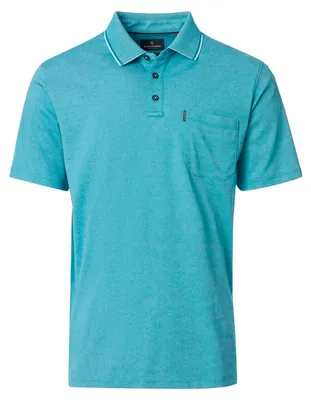 Produktbild von CasaModa Übergrößen Poloshirt aquablau "easy care"