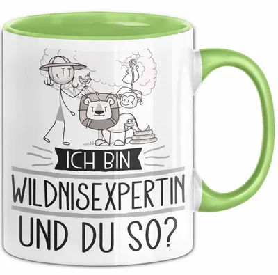 Produktbild von Wildnisexpertin Tasse Geschenk Ich Bin Wildnisexpertin Und Du So Geschenkidee Lustiger Spruch Becher (Grün)
