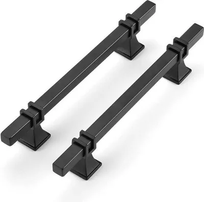 Immagine prodotto di Supporti da cucina neri, 128 mm, supporti da cucina per mobili, cucine, sistema a tubi, 10 pezzi