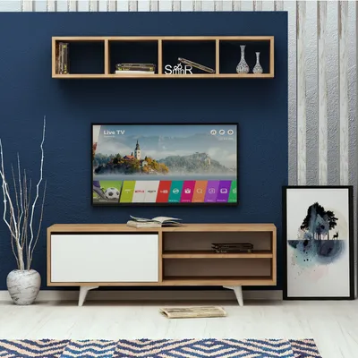 Produktbild von Skye Decor, Duku, TV-Einheit, Eiche, 100 % MELAMINBESCHICHTETE SPANPLATTEN, 120 x 35 x 47 cm