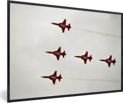 Produktbild von MuchoWow® Gerahmtes Poster Fünf Jets im Flug 30x20 cm - Poster mit Schwarzem Bilderrahmen Wandposter Rahmen Foto Bilder - Kunstdruck - Bild-Poster