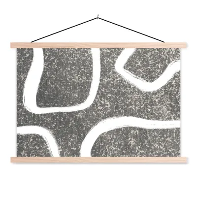 Produktbild von MuchoWow® Textilposter Abstrakt - Minimalismus - Design 120x80 cm mit holzfarbenen Rahmen - Aufhängeset