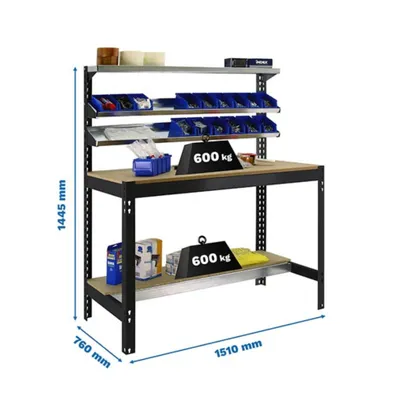Produktbild von Simonrack Werkbank SIMONWORK BT1 anthrazit 151,0 x 76,0 x 144,5 cm